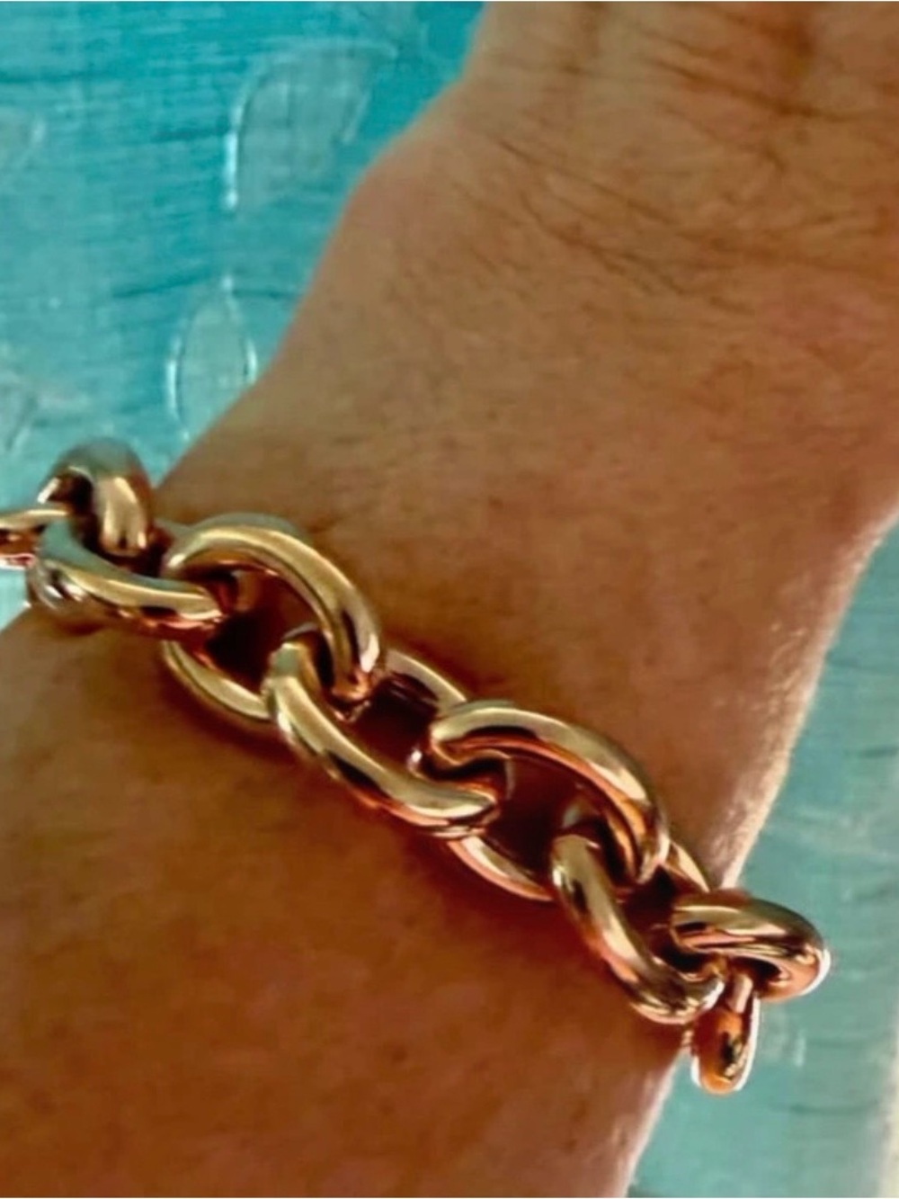 Bronzo Italia Milor Italian Chunky Rolo
Link Bracelet - Rose Gold Tone